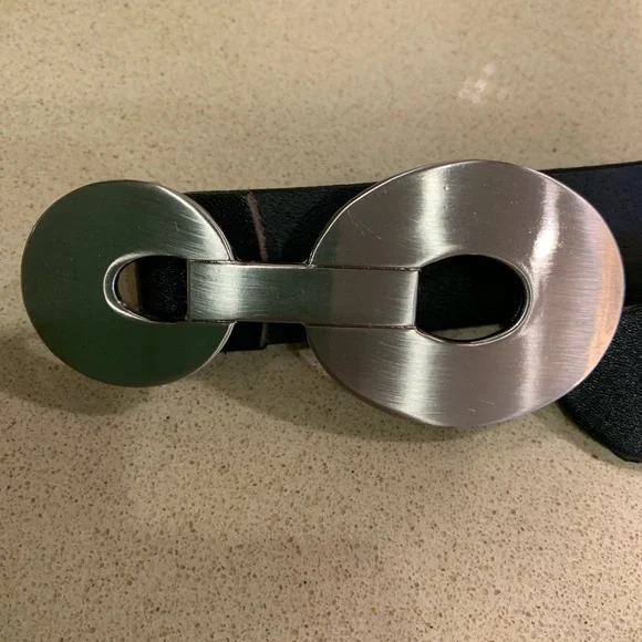 NWOT MEXX Black Belt with Unique Silver Buckle - Picture 4 of 4